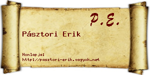 Pásztori Erik névjegykártya
