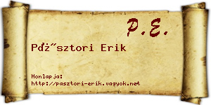 Pásztori Erik névjegykártya